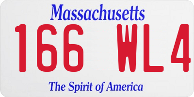 MA license plate 166WL4