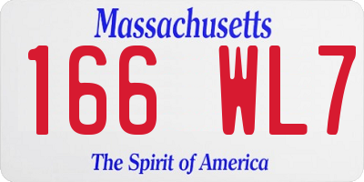MA license plate 166WL7