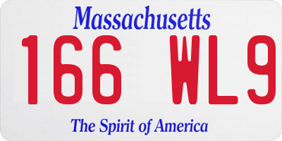 MA license plate 166WL9