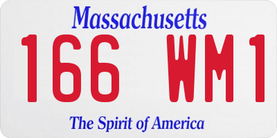 MA license plate 166WM1