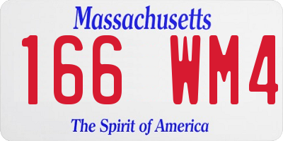 MA license plate 166WM4