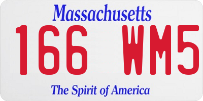 MA license plate 166WM5