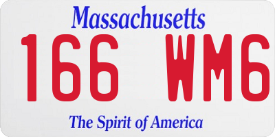 MA license plate 166WM6