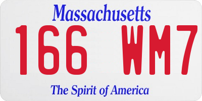 MA license plate 166WM7