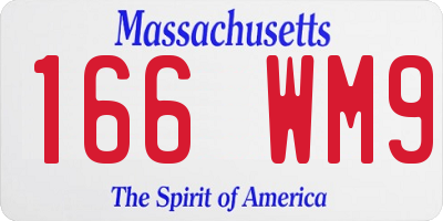 MA license plate 166WM9
