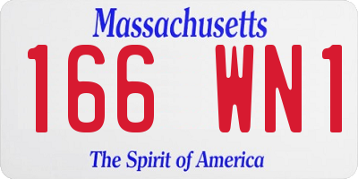 MA license plate 166WN1
