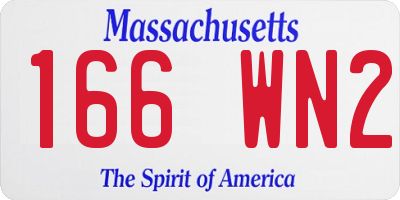 MA license plate 166WN2