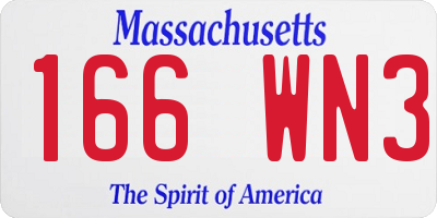 MA license plate 166WN3