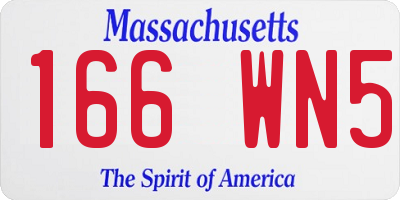MA license plate 166WN5