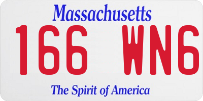 MA license plate 166WN6