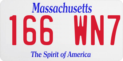 MA license plate 166WN7