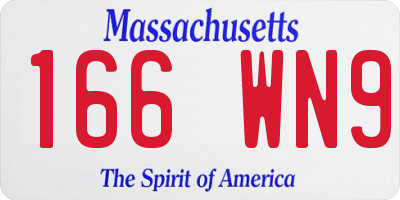 MA license plate 166WN9