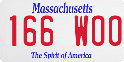 MA license plate 166WO0