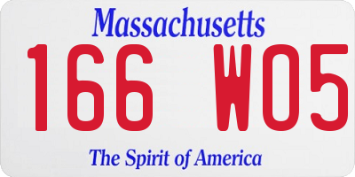MA license plate 166WO5