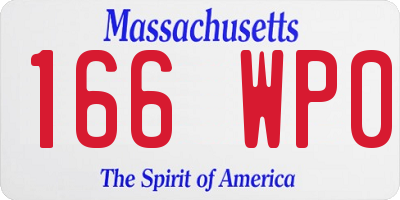 MA license plate 166WP0
