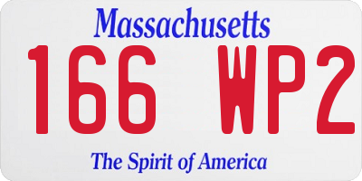 MA license plate 166WP2