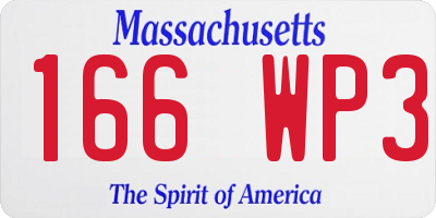 MA license plate 166WP3