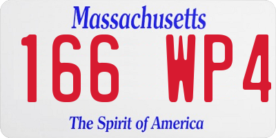 MA license plate 166WP4