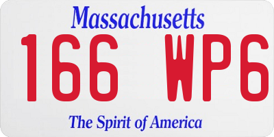MA license plate 166WP6