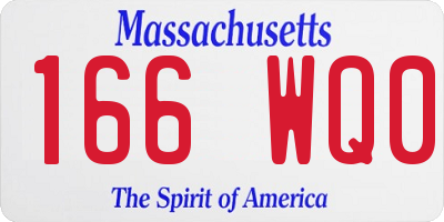 MA license plate 166WQ0