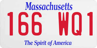 MA license plate 166WQ1