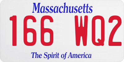 MA license plate 166WQ2