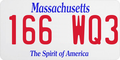 MA license plate 166WQ3