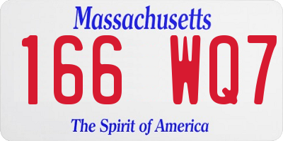 MA license plate 166WQ7