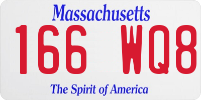 MA license plate 166WQ8