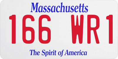 MA license plate 166WR1