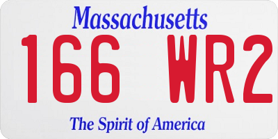 MA license plate 166WR2