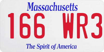 MA license plate 166WR3