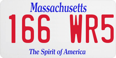 MA license plate 166WR5