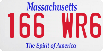 MA license plate 166WR6