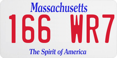 MA license plate 166WR7