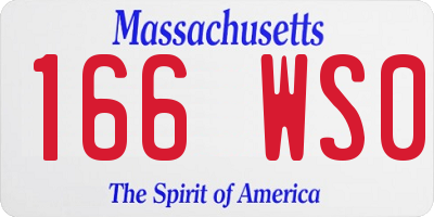MA license plate 166WS0