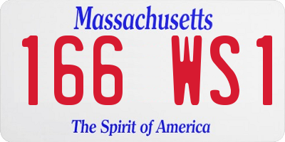 MA license plate 166WS1