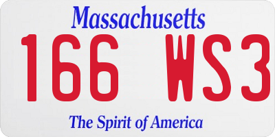 MA license plate 166WS3
