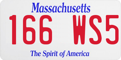 MA license plate 166WS5