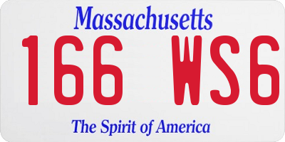 MA license plate 166WS6