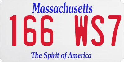 MA license plate 166WS7
