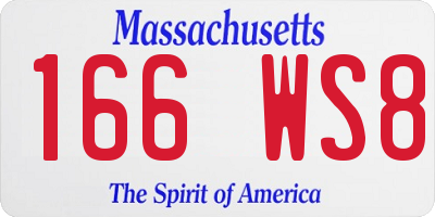 MA license plate 166WS8