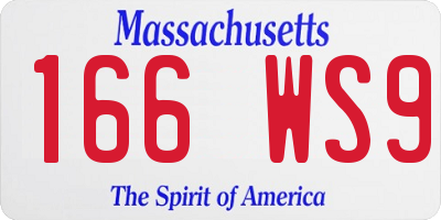 MA license plate 166WS9