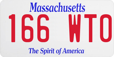 MA license plate 166WT0