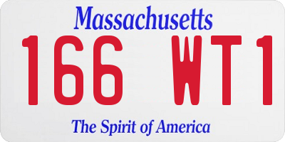 MA license plate 166WT1
