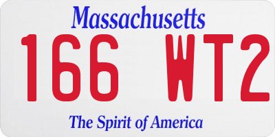 MA license plate 166WT2