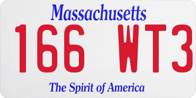 MA license plate 166WT3