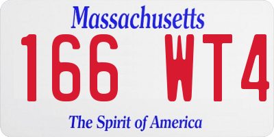 MA license plate 166WT4