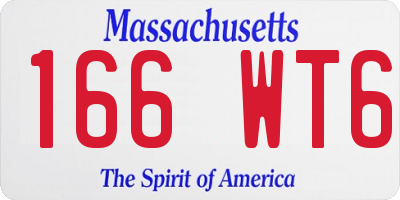 MA license plate 166WT6