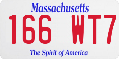 MA license plate 166WT7